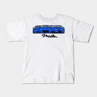 MX5 Miata Generations Blue Kids T-Shirt